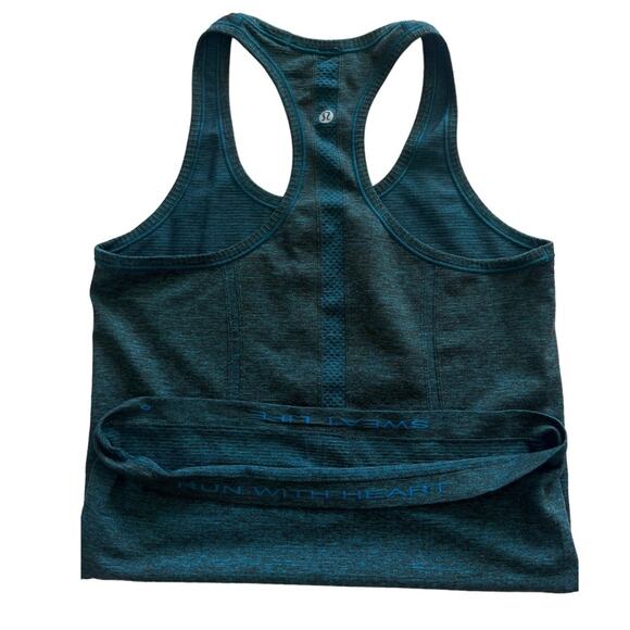 Lululemon Swiftly racerback tank top Capri blue black 6 - Picture 7 of 10